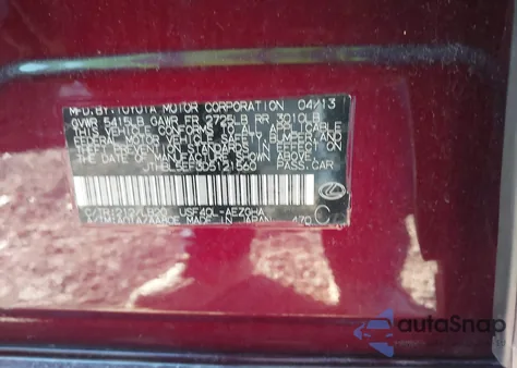 2013 Lexus Ls 460 z USA, uszkodzony, nr VIN JTHBL5EF3D5121560